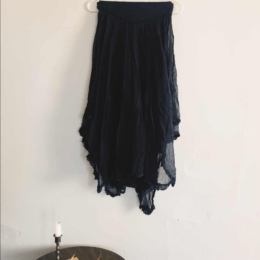Freepeople black lace skirt